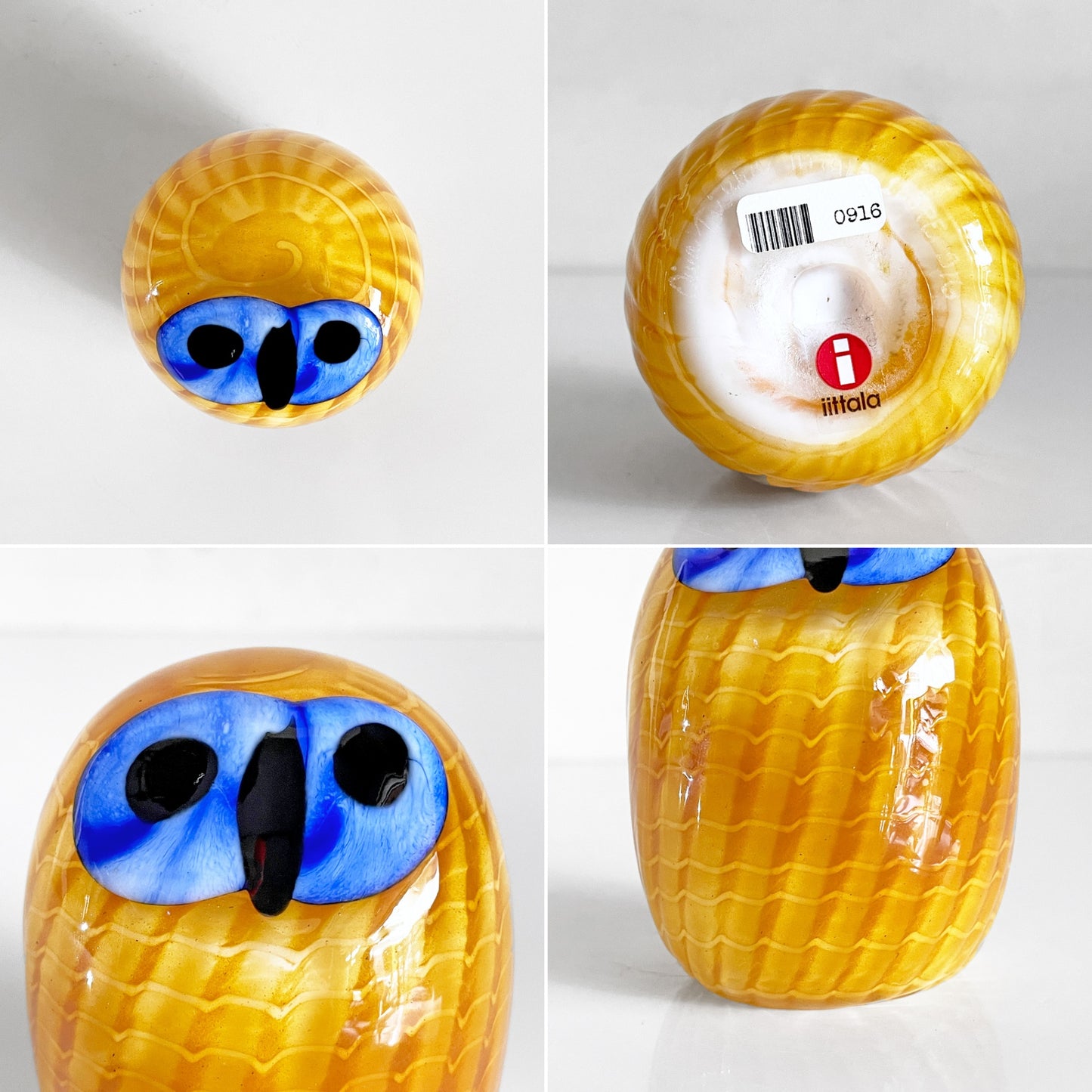 イッタラ iittala バーズバイトイッカ Birds by Toikka フクロウ Northern Owl Yellow No.916 SCOPE別注 箱付 オイバ・トイッカ イッタラバード ガラス ハンドメイド 北欧雑貨 ■