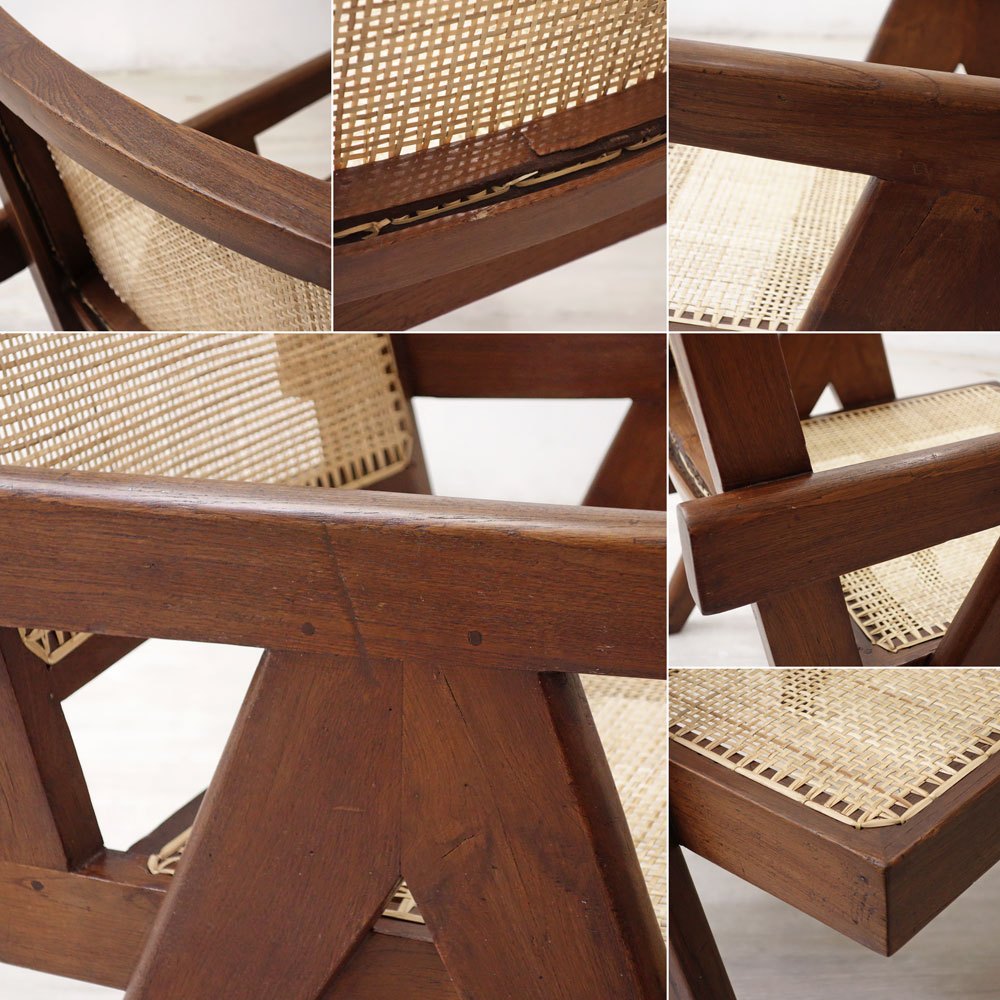 ピエールジャンヌレ Pierre Jeanneret イージーチェア Easy Chair チーク無垢材 チャンディーガル 60`s ビンテージ A ●