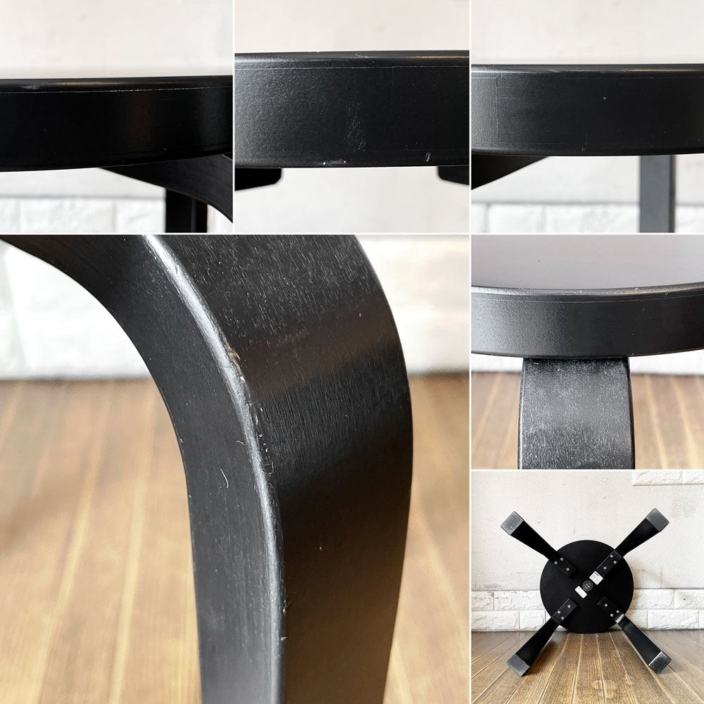 アルテック artek スツール Stool E60 4本脚 バーチ材 ブラックラッカー アルヴァ・アアルト フィンランド 北欧家具 定価￥57,200- ◎