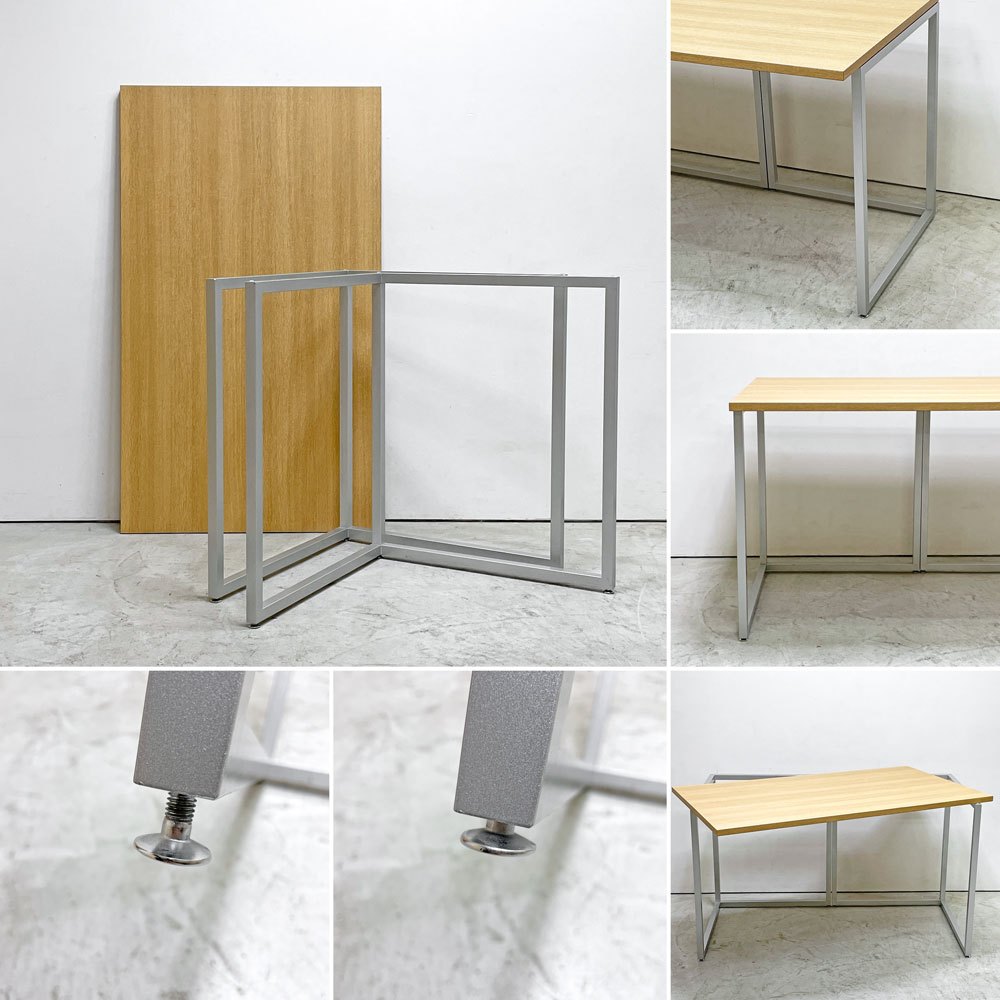 ビスレー BISLEY デスクプラン DESK PLAN Lフット ワーキングテーブル デスク オーク メラミン天板 スチール脚 W120cm イギリス ●