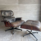 ハーマンミラー Herman Miller ビンテージ イームズラウンジチェア＆オットマン ブラジリアンローズウッド レザー 本革 C&Rイームズ ミッドセンチュリー 希少 ♪