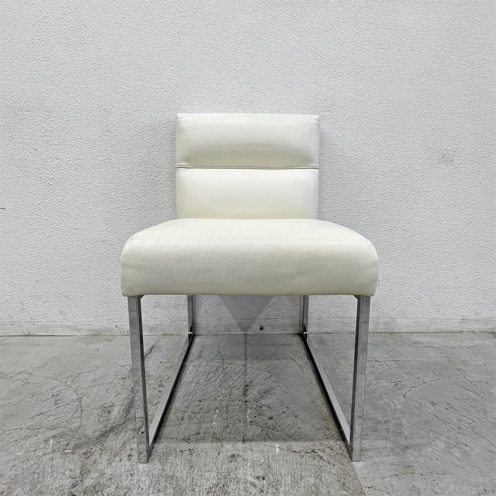 フェンディ・カーサ FENDI CASA エー・ビー・デュアメル AB Duhamel ダイニングチェア 本牛革 オフホワイト 参考価格 約45万～65万の品 B 〓