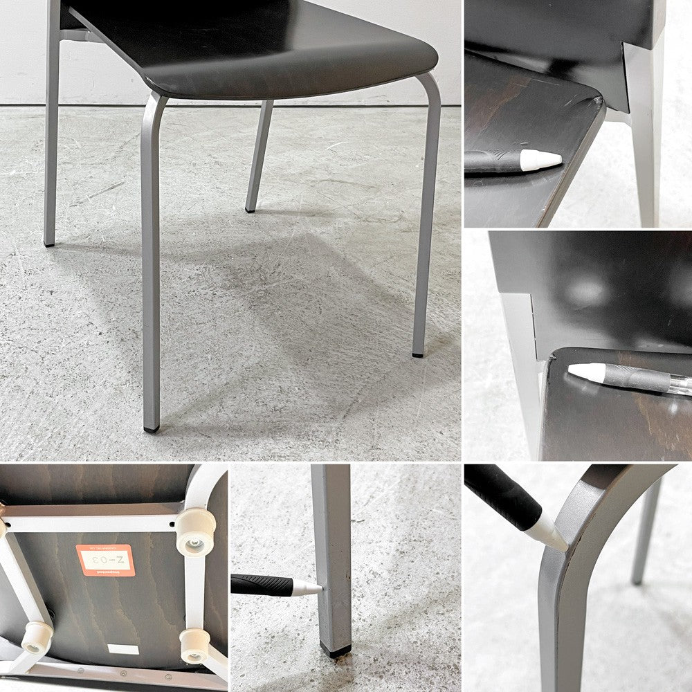カッシーナイクスシー Cassina ixc. ロビン ROBIN スタッキングチェア ダイニングチェア プライウッド ブラック モダンデザイン 廃番 B ●