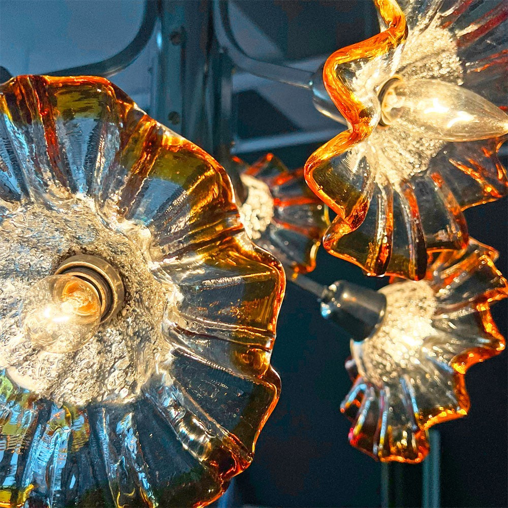 UKビンテージ ガラスシェード 6灯 ペンダントライト アンティーク フリルガラス Lioyd’s Antiques取り扱い 要電気工事 〓