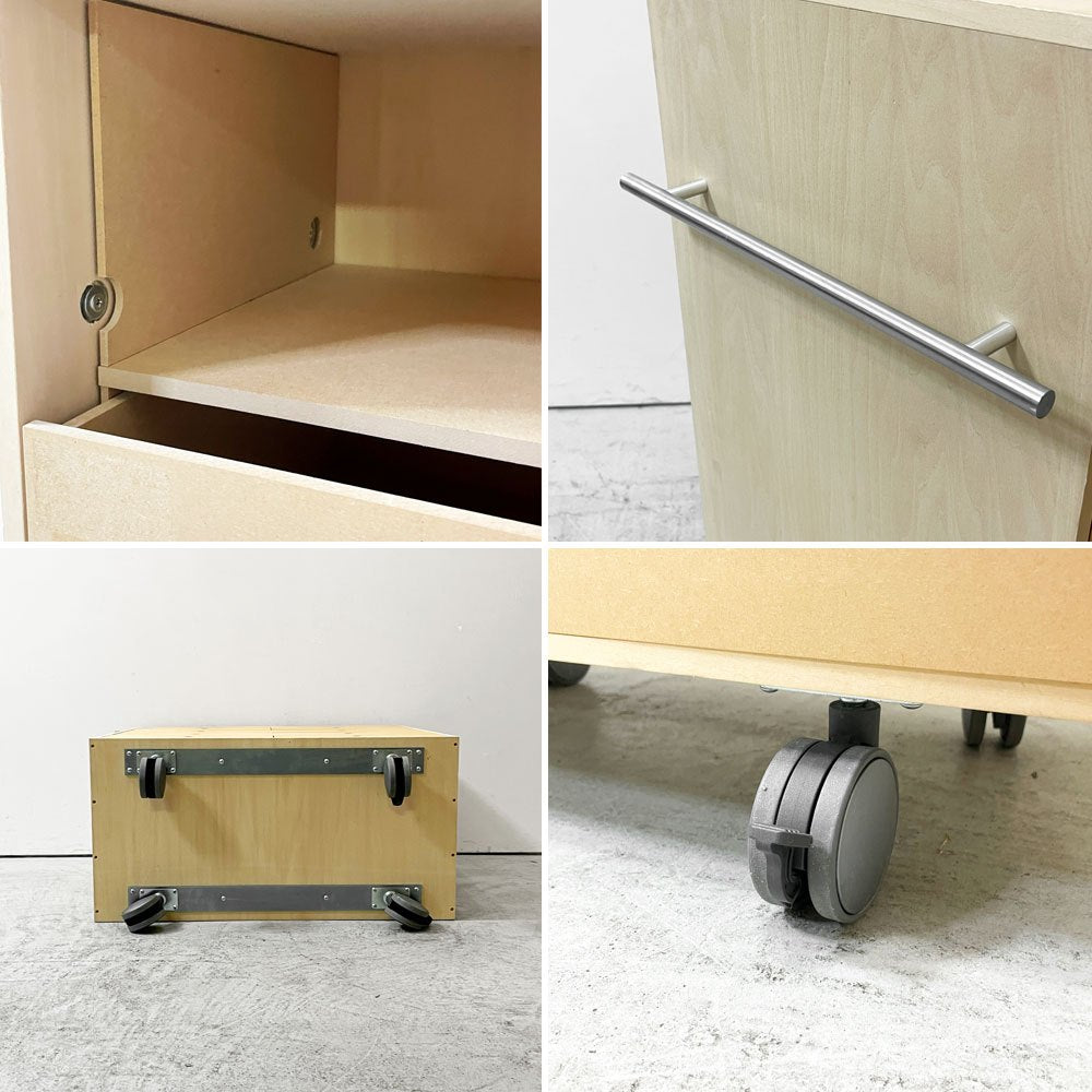 マルゲリータ margherita Storage Cart キャスター付き収納カート 標準タイプ A4書類引き出し収納カート 深め 8杯 シナ合板 定価￥53,680- B ●