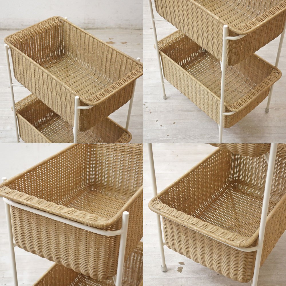 イデー IDEE ワラビー WALLABY バスケットスタンド BASKET STAND ラタン スチール ホワイト ●