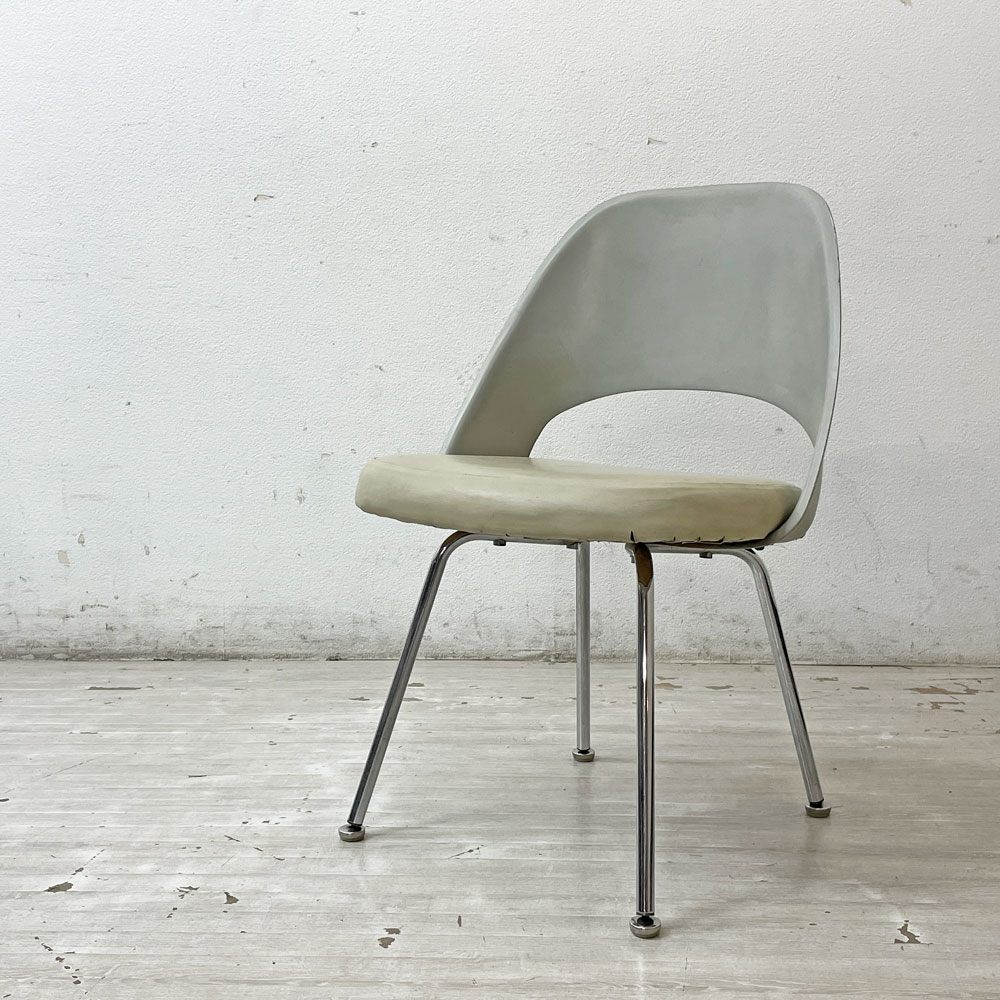 ノル Knoll エーロ・サーリネン Eero Saarinen エグゼクティヴ #72 サイドチェア FRPシェル PVCシート メタルベース 50-60's ビンテージ ●