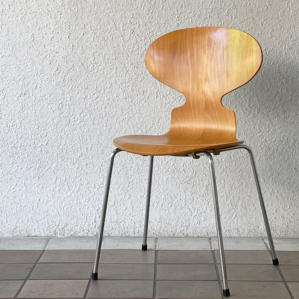 フリッツハンセン Fritz Hansen アントチェア 4本脚 ナチュラルビーチ ラッカー アルネ・ヤコブセン 北欧家具 E ◇