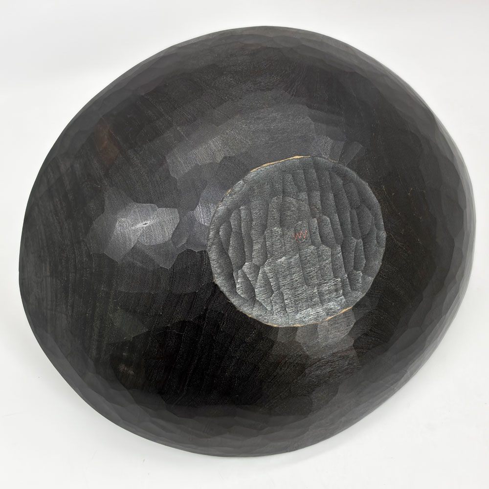 三谷龍二 黒い器 漆ボウル オーバル 30×26.5×6cm 山桜 黒拭き漆 木の器 現代作家●