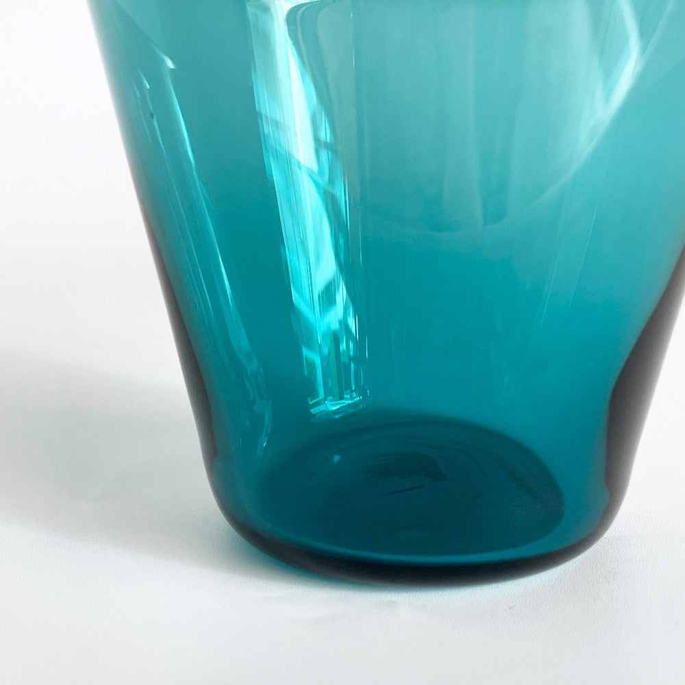 ヌータヤルヴィ Nuutajarvi #2744 タンブラー グラス ターコイズ カイ・フランク Kaj Franck ガラス Φ7cm × H6.5cm 北欧食器 ビンテージ ■
