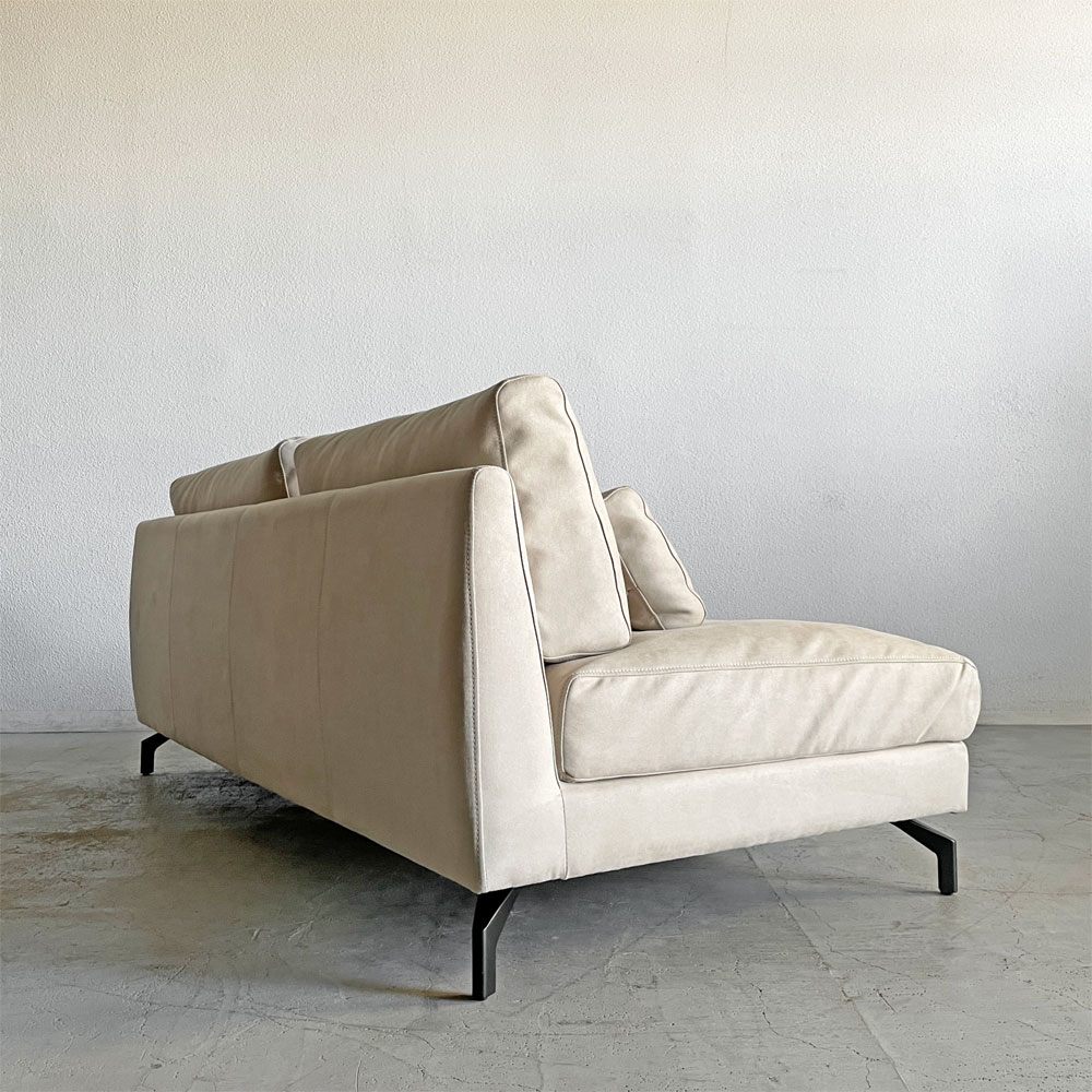 リラックスフォーム RELAXFORM グラシエーロ GLACIERO 3人掛けソファ W188cm プライムレザーテックス プラチナグレー 関家具 定価￥113,000- A 〓