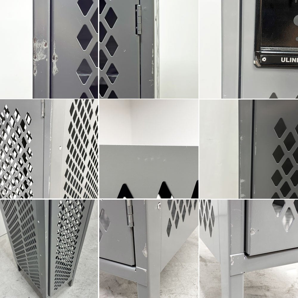 ULINE社 Ventilated Single Tier Lockers スチール製メッシュ ロッカー ティアロッカー 1人用 US ガレージ インダストリアルデザイン ●