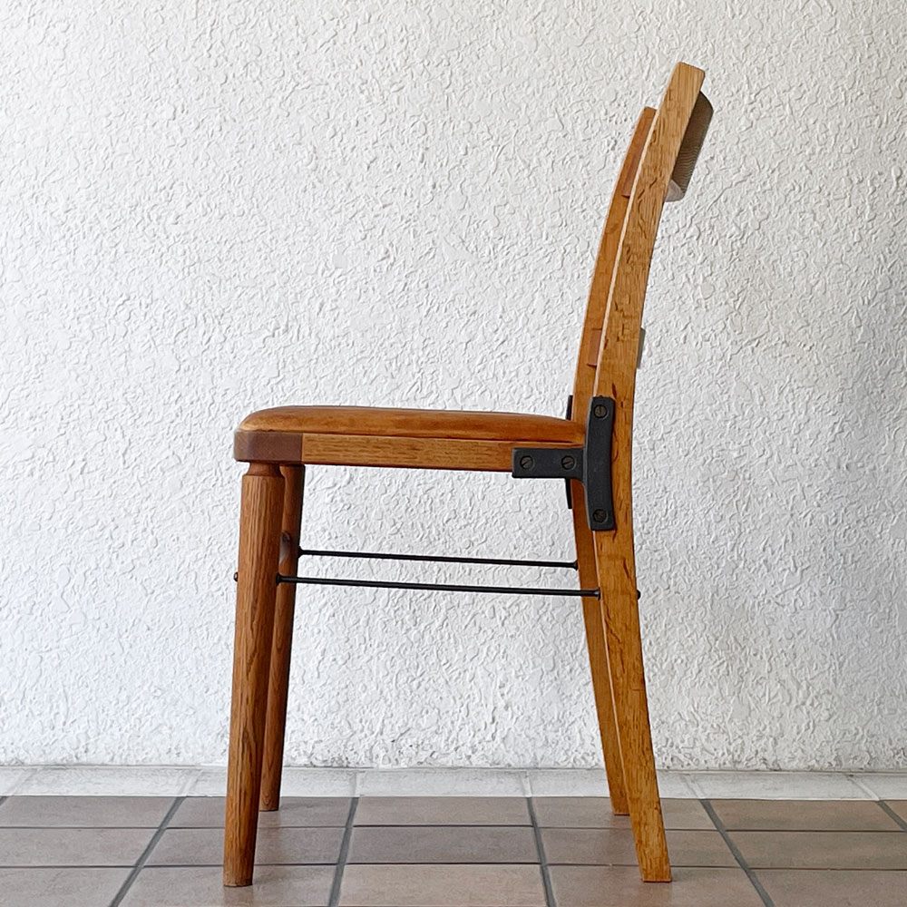 トラックファニチャー TRUCK FURNITURE TS CHAIR ダイニングチェア ナラ無垢材 アイアン 本革 羊革 シープスキン 定価 110,550円 ◇