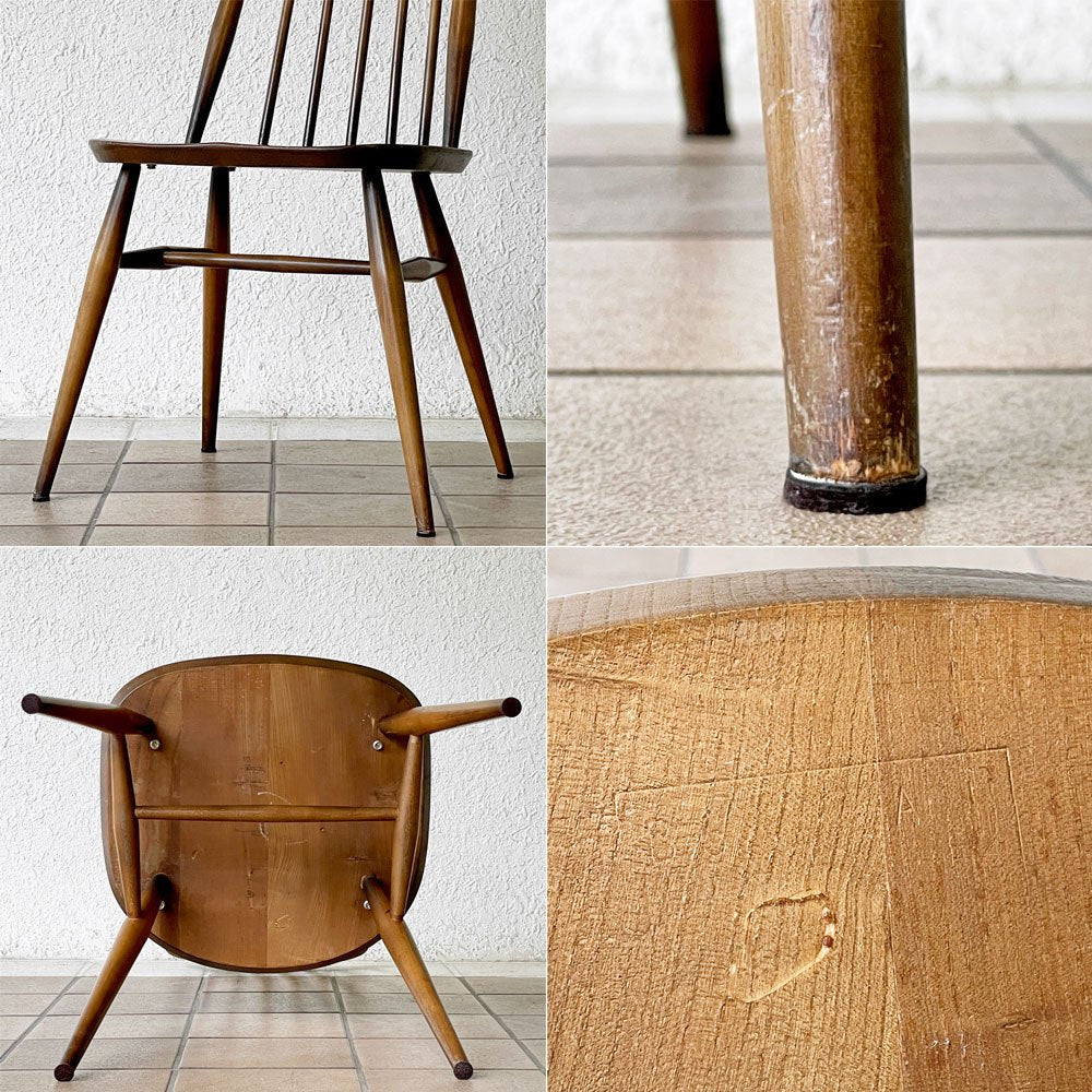 アーコール Ercol ゴールドスミス ダイニングチェア コロニアル ハイバック スティックバック エルム材 UKビンテージ 英国家具 ◇