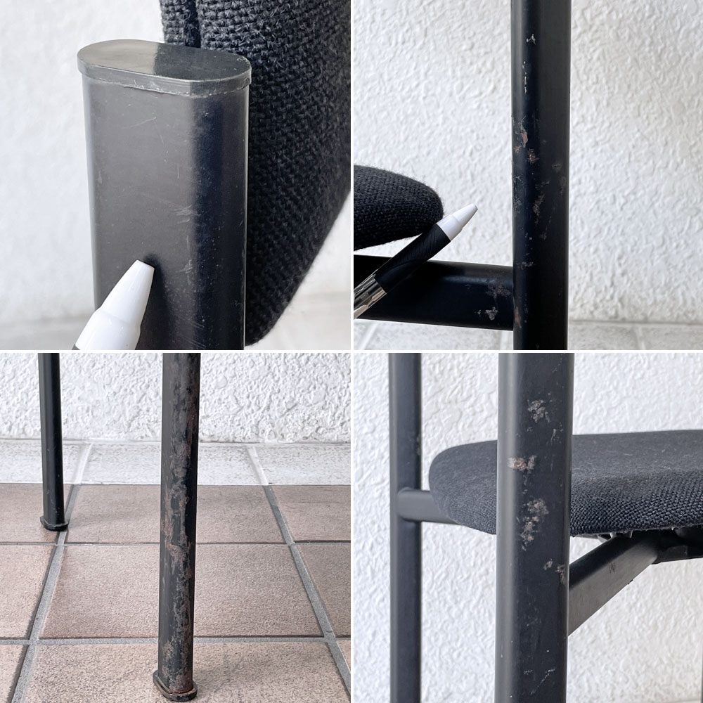アスコ ASKO キキチェア KIKI CHAIR ダイニングチェア スチール ファブリック ブラック イルマリ・タピオヴァーラ フィンランド 北欧家具 ビンテージ ◇