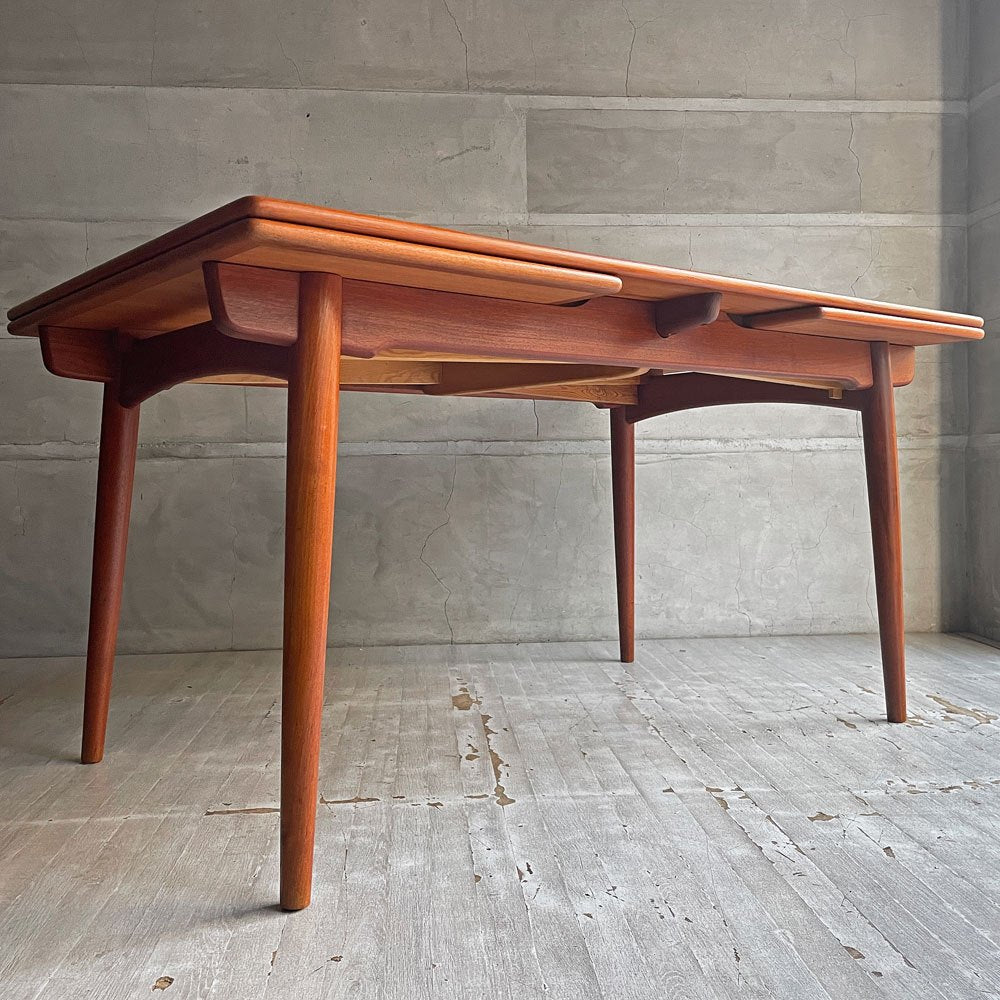 アンドレアス・タック Andreas Tuck エクステンション ダイニングテーブル AT312 伸長式 拡張 チーク材 ハンス・Ｊ・ウェグナー デンマークビンテージ 北欧家具 ♪