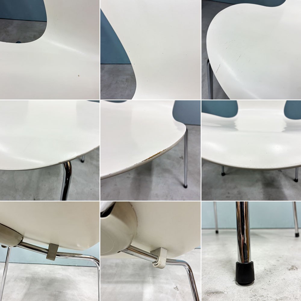 フリッツハンセン Fritz Hansen 3107 セブンチェア ホワイト ラッカー仕上げ スタッキング アルネ・ヤコブセン デンマーク 北欧家具 ◎
