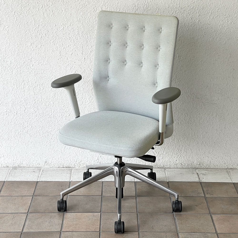 ヴィトラ vitra IDトリム ID Trim リングアーム オフィスチェア ハイバック ライトグレー 2Dアームレスト アントニオ・チッテリオ 定価211,200円 ◇