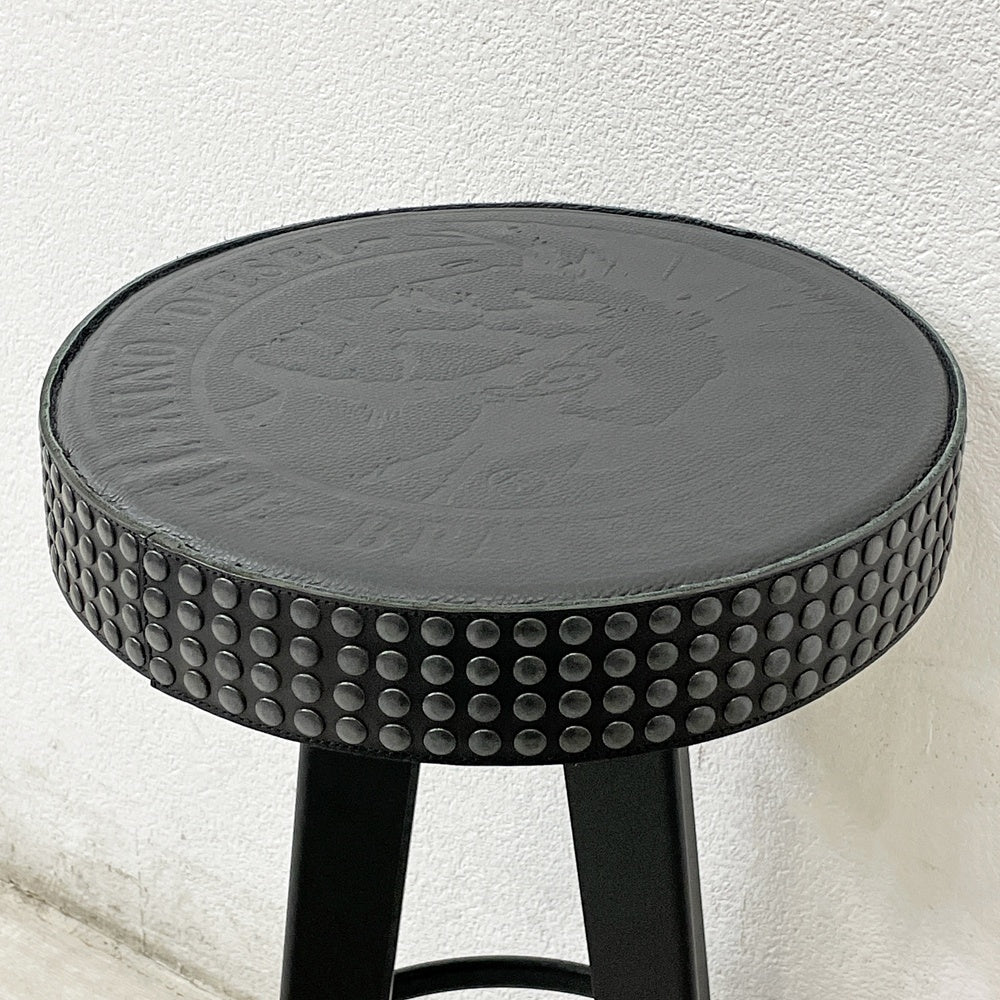ディーゼルリビング DIESEL LIVING バー スタッド スツール Bar Stud Stool ブレイブマン ロゴエンボスモデル 本革 スチール 高さ63cm モローゾ MOROSO 非売品 B ●