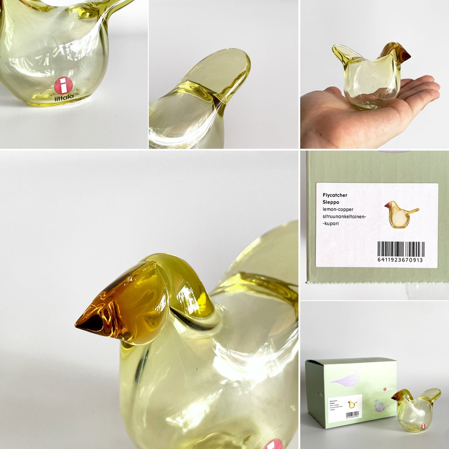 イッタラ iittala バーズバイトイッカ Birds by Toikka シエッポ Sieppo レモン×コッパー フィギュリン オイバ・トイッカ Oiva Toikka イッタラバード 北欧雑貨 箱付 定価￥41,800-  ■