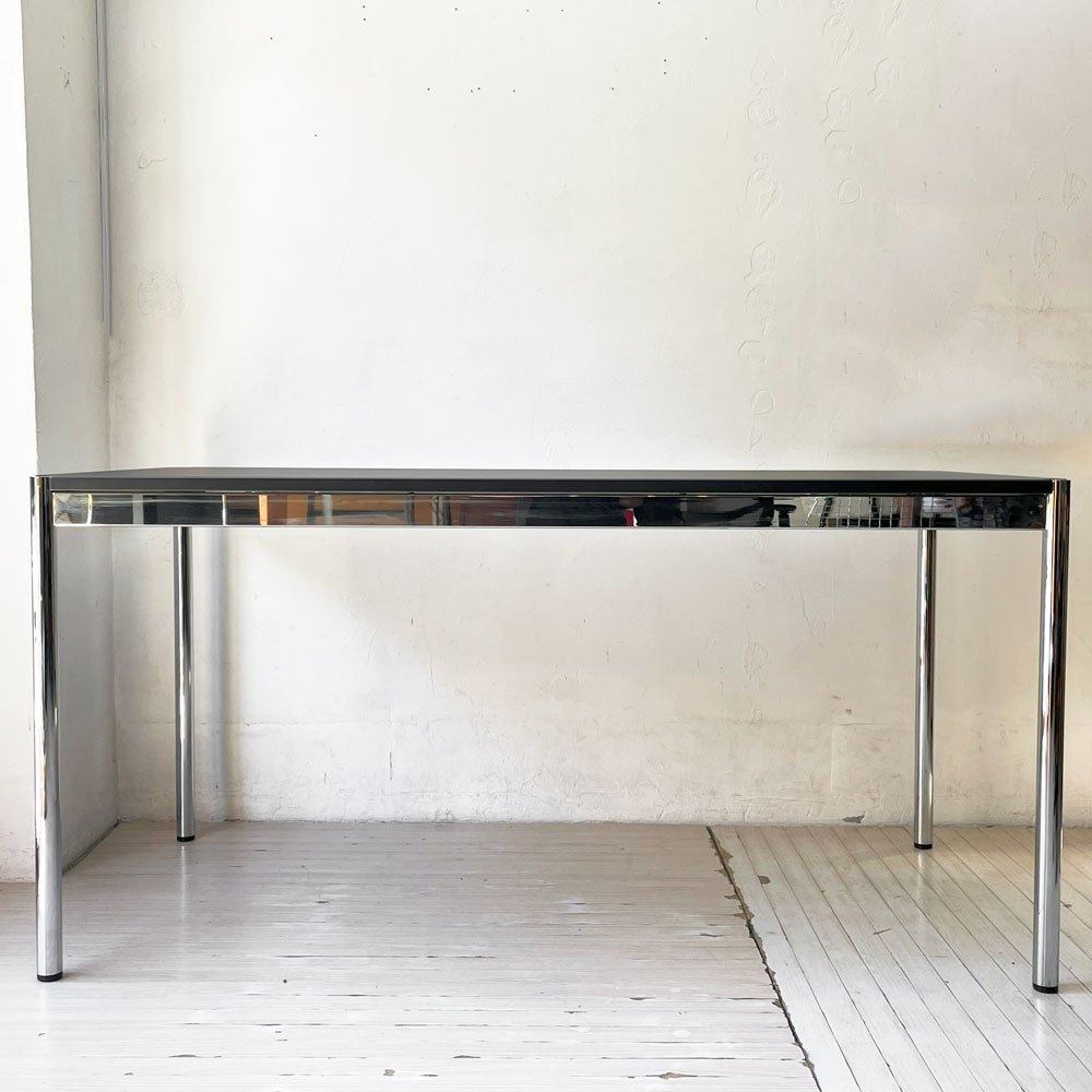 USMモジュラーファニチャー USM Haller USMハラーテーブル ワーキングデスク ダイニング チャコールリノリウム アジャスター 高さ調整機能付 スイス A★