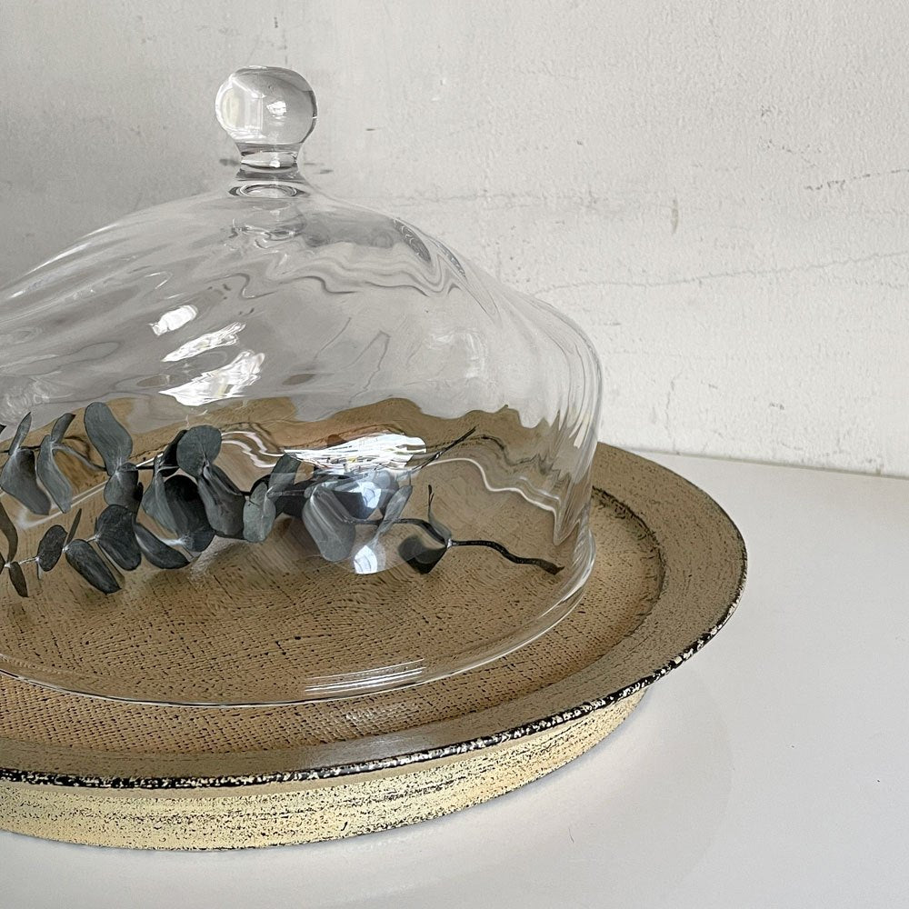 工房くさなぎ 高台皿 リム プレート 平皿 大皿 木製 漆塗 Φ29.5 現代作家 ■