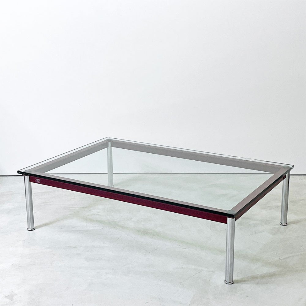 カッシーナ Cassina LC10-P ローテーブル センターテーブル コーヒーテーブル W120cm ガラス ボルドー ル・コルビジェ シャルロットペリアン ピエールジャンヌレ 廃番カラー ●