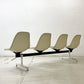 ハーマンミラー Herman Miller ビンテージ エアポートベンチ タンデムシート 4連 サイドシェル 3rd PVCレザー イームズ 希少 ●