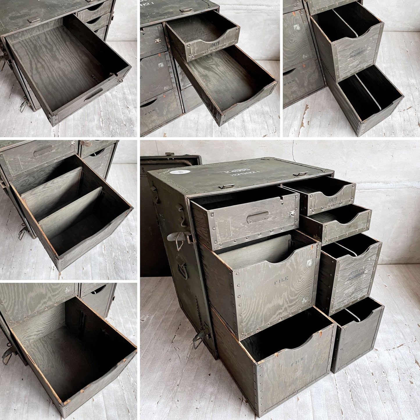 USビンテージ Vintage フィールドデスク フォールディング 中隊デスク チェスト スツール付き ミリタリー サープラス 米軍 US ARMY ♪