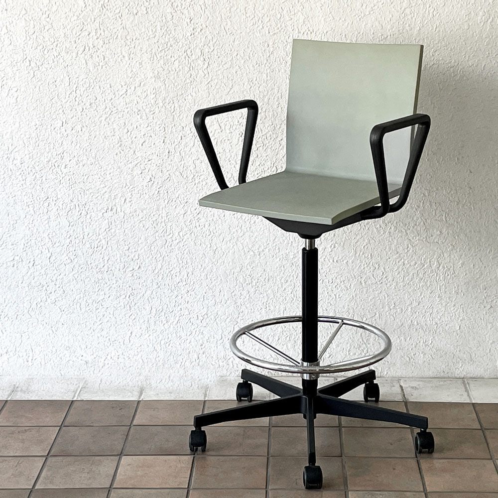 ヴィトラ Vitra ゼロフォー カウンター 04 Counter オフィスチェア ハイチェア カウンターチェア グレー アーム リバースブレーキキャスター マールテン・ヴァン・セーヴェレン 定価242,000円 ◇