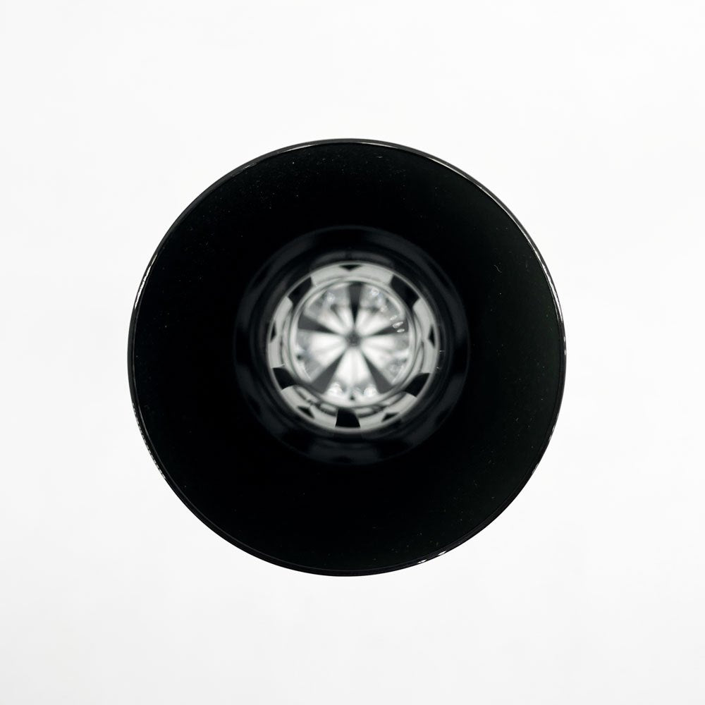 保谷クリスタル HOYA CRYSTAL ブラックベルベット BLACK VELVET シャンパングラス コーンカットステム型 カラーガラス 美品 ●