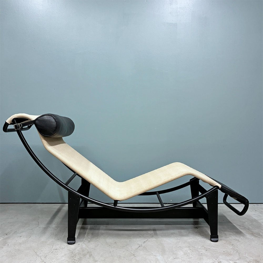 カッシーナ Cassina LC4 シェーズロング 長椅子 キャンバス＋レザークッション 本革 ル・コルビュジエ MoMA 名作椅子 ◎
