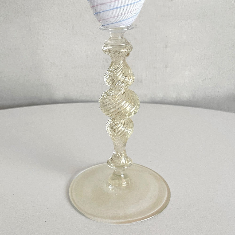 ベネチアンガラス Venetian glass ゴブレット ワイングラス 金彩 ムラーノ イタリア ■