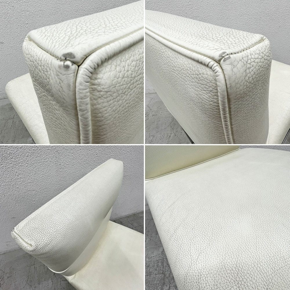 フェンディ・カーサ FENDI CASA エー・ビー・デュアメル AB Duhamel ダイニングチェア 本牛革 オフホワイト 参考価格 約45万～65万の品 E 〓