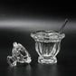 バカラ Baccarat ミズーリ Missouri マスタードポット ジャム シュガー ジャー スプーン付き クリスタルガラス フランス 定価約4万円 ●