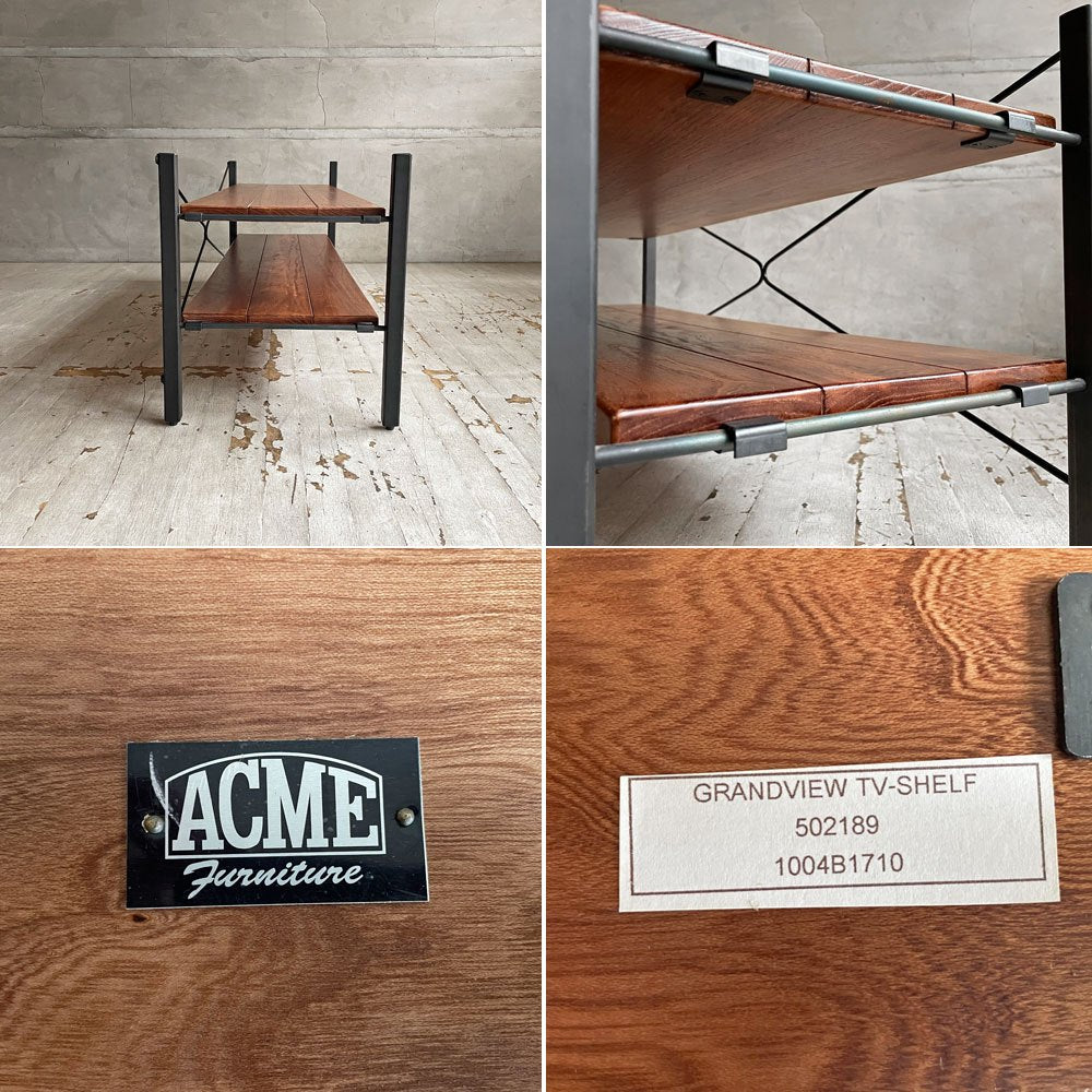 アクメファニチャー ACME Furniture グランビュー GRANDVIEW TVシェルフ AVボード w105cm ヘムロック材 アイアン インダストリアル ♪