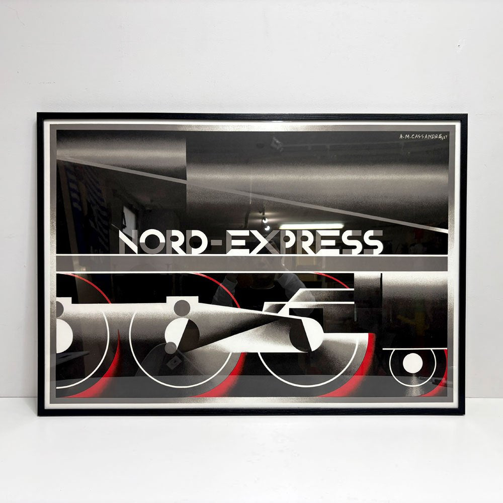アドルフ・ムーロン・カッサンドル Adolphe Mouron Cassandre NORD-EXPRESS 1927 - L’ATELIER MOURLOT 1995 リトグラフ アートフレーム ポスター 額装品 ●