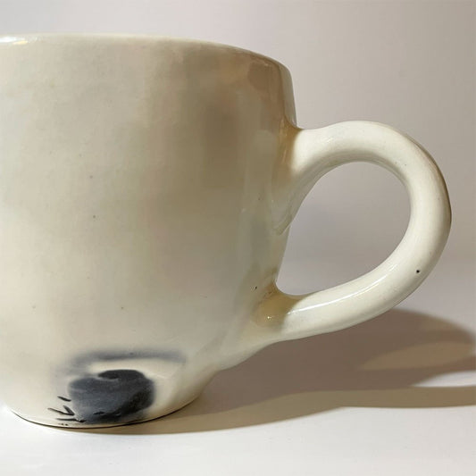 鈴木環 マグカップ 陶芸家 現代作家 ホワイト 化粧土 黒土 ★