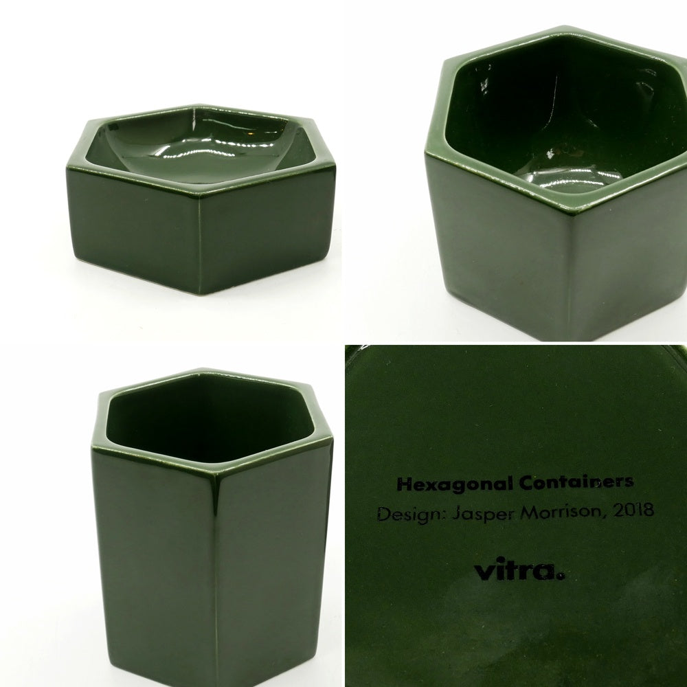 ヴィトラ Vitra ヘキサゴナルコンテナ Hexagonal Containers 3set 小物入れ 収納 ダークグリーン ジャスパー・モリソン ●