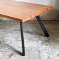 かなでもの KANADEMONO THE LOW TABLE ラバーウッド ブラウン × Black Steel LowTube 幅90cm ■