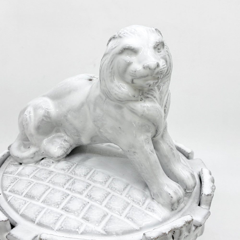 アスティエ・ド・ヴィラット Astier de Villatte リオン Lion シュガーボウル ライオン 小物入れ H19cm フランス 美品 ●