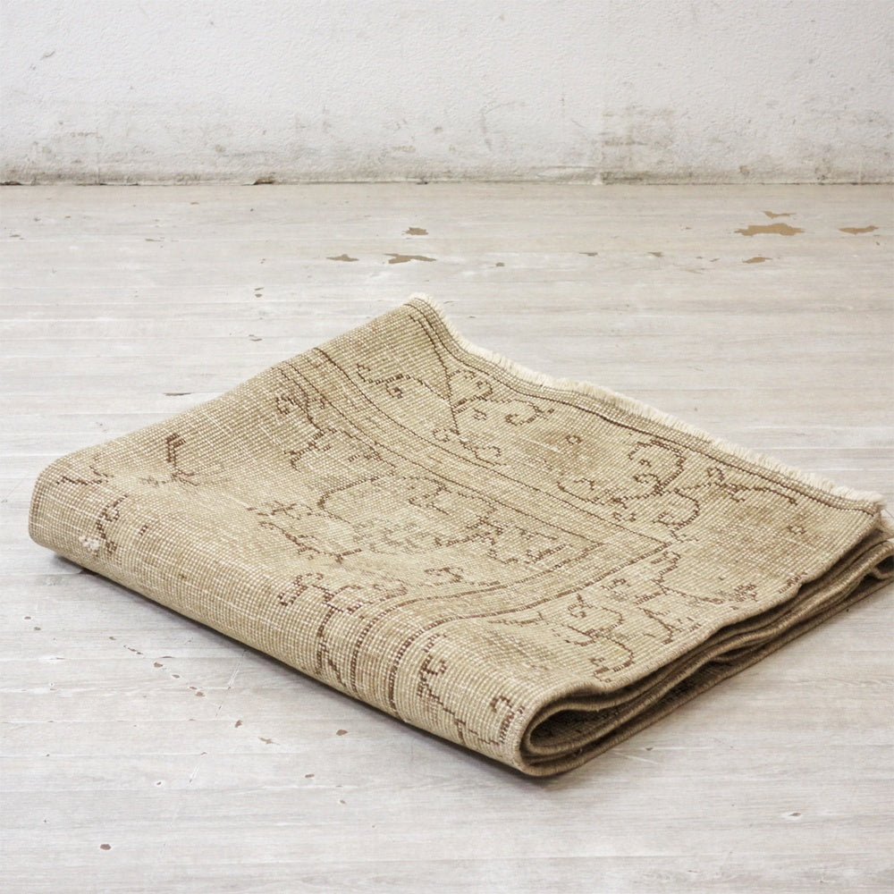 トルコ ビンテージ オーバーダイラグ 手織り キリムラグ 207cm x 103cm ヴィンテージラグ ●