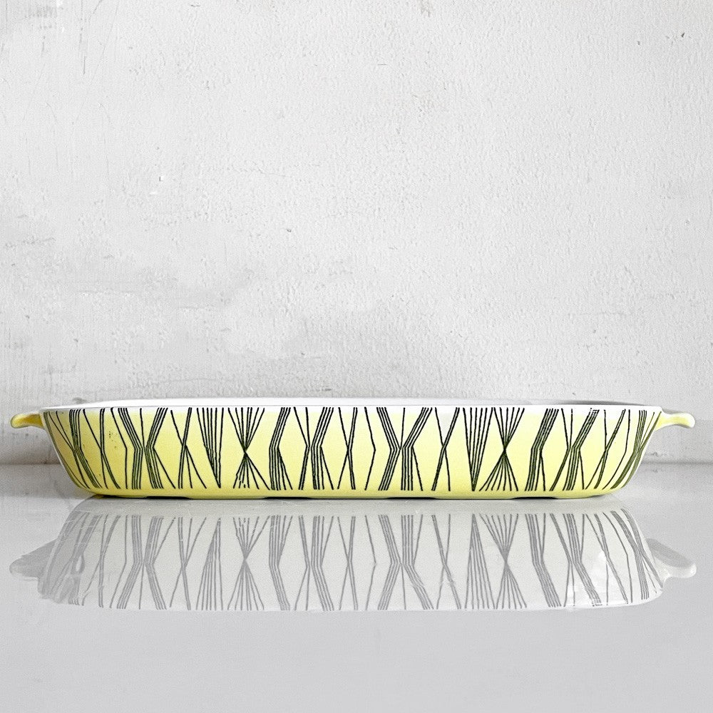 ロールストランド Rorstrand カナリア CANARIA オーブンウェア グラタン皿 イエロー 幾何学ライン模様 スウェーデン ビンテージ ■