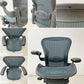 ハーマンミラー Herman Miller アーロンチェア Bサイズ ランバーサポート フル装備 グラファイトベース グリーン系 ビル・スタンフ ＆ ドン・チャドウィック 現状品 ●