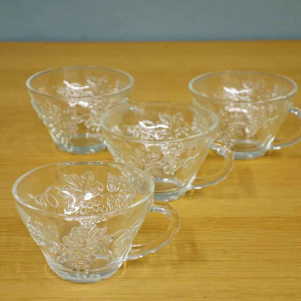 アンカーホッキング ANCHOR HOCKING セルバスナックセット Serva Snack Set カップ&プレート 4点セット 箱付 ビンテージ ◎