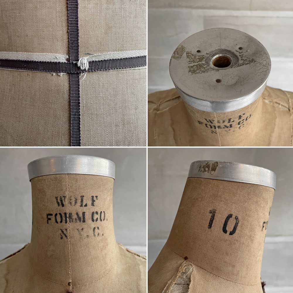 ウルフフォーム WOLFFORM ビンテージ レディーストルソー ボディー 10号 キャストアイアン キャスター マネキン ディスプレイ 店舗什器 ♪
