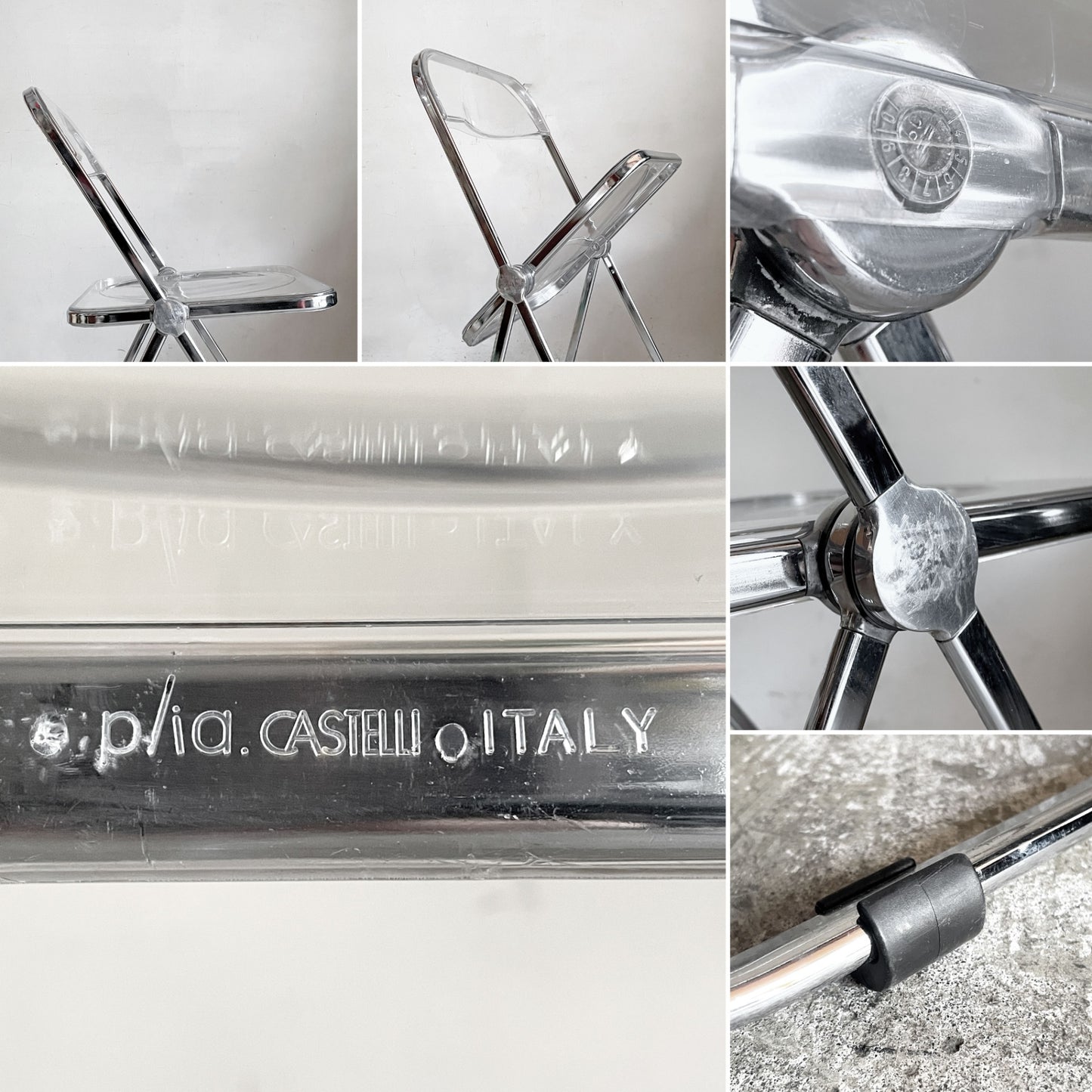 アノニマカステッリ ANONIMA CASTELLI プリアチェア PLIA チェア クリア クロームフレーム ジャンカルロ・ピレッティ Giancarlo Piretti イタリア A ■