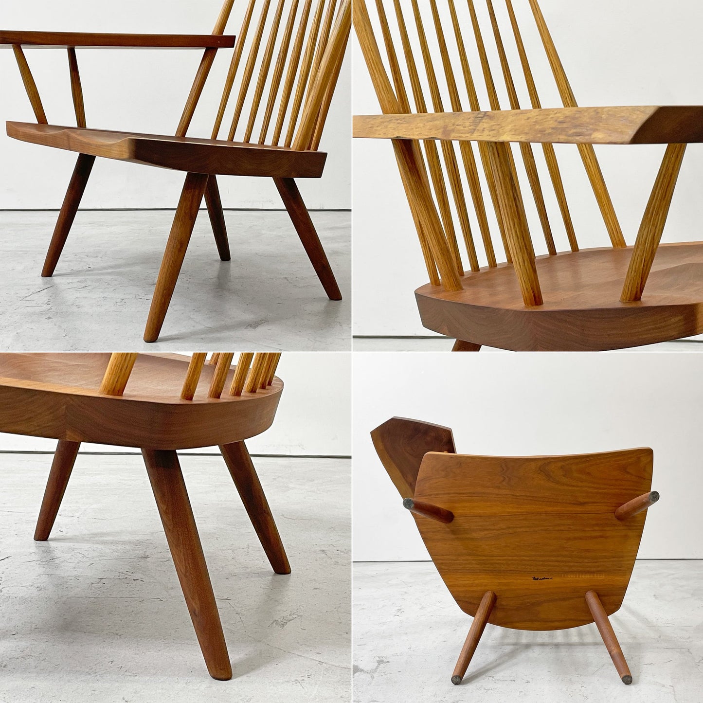 桜製作所 CN103 ラウンジアーム LOUNGE ARM ラウンジチェア アームチェア 片肘 ウォールナット無垢材 ジョージ・ナカシマ George Nakashima 焼印有 ●