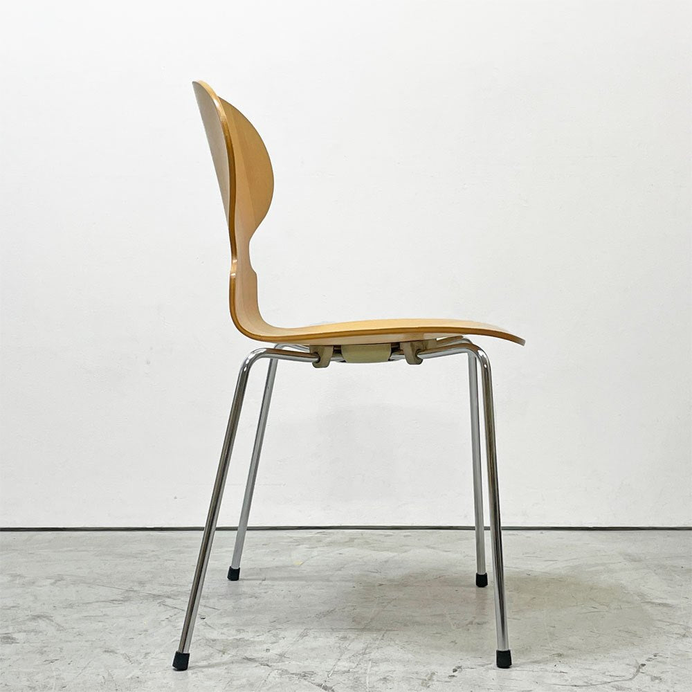 フリッツハンセン Fritz Hansen アントチェア 4本脚 ナチュラルビーチ ラッカー アルネ・ヤコブセン 北欧家具 L ●