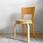アルテック artek チェア66 CHAIR66 ダイニングチェア ナチュラルラッカー バーチ材 ファブリックシート アルヴァ・アアルト フィンランド 北欧家具 ビンテージ A ■